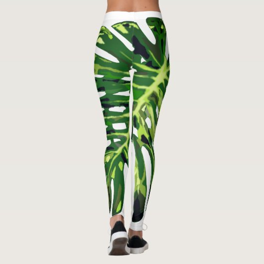 Tropisch Monstera Leaf Leggings (Achterkant)
