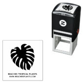 Tropisch Monstera Leaf Logo Bedrijfsnaam Branding Zelfinktende Stempel (In situ)