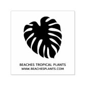 Tropisch Monstera Leaf Logo Bedrijfsnaam Branding Zelfinktende Stempel (Design)