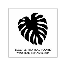 Tropisch Monstera Leaf Logo Bedrijfsnaam Branding Zelfinktende Stempel