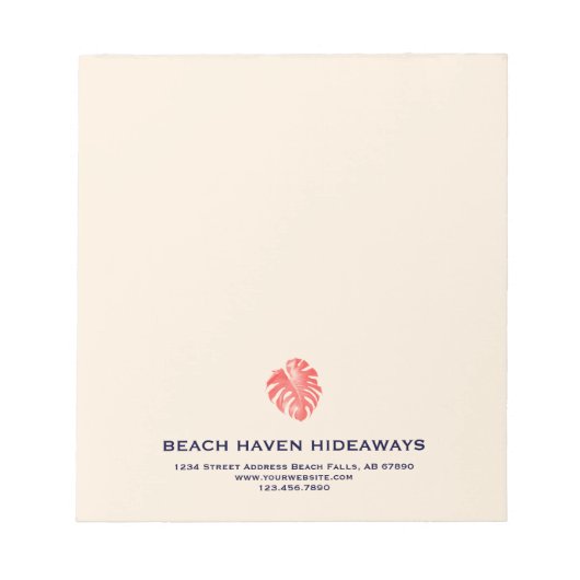 Tropisch Monstera Leaf Logo Notitieblok (Voorkant)