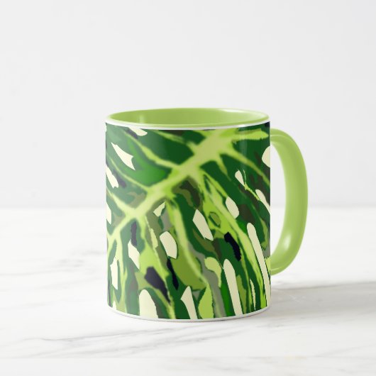 Tropisch Monstera Leaf Mok (Voorkant rechts)