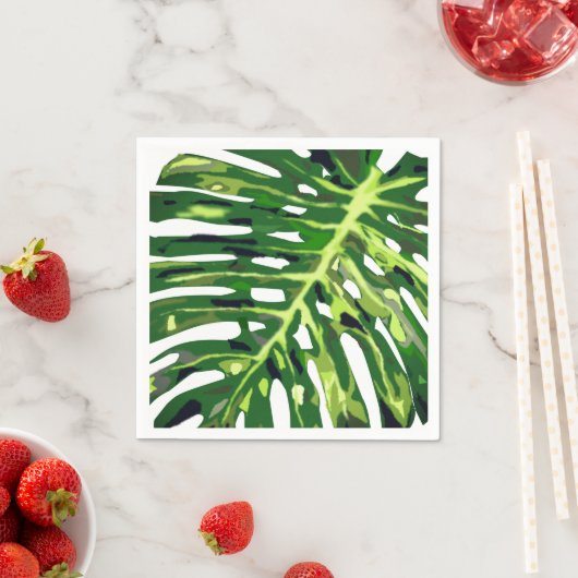 Tropisch Monstera Leaf Napkins - Exotische ventila Servet (Insitu)