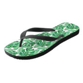 Tropisch Monstera Leaf Pattern Green and White Teenslippers (Schuin)