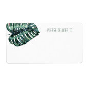 Tropisch Monstera Leaf Printable Mailing Adres Etiket (Voorkant)