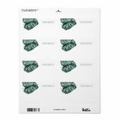 Tropisch Monstera Leaf Printable Mailing Adres Etiket (Full Sheet)
