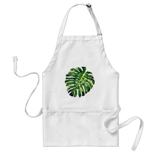 Tropisch Monstera Leaf Standaard Schort (Voorkant)