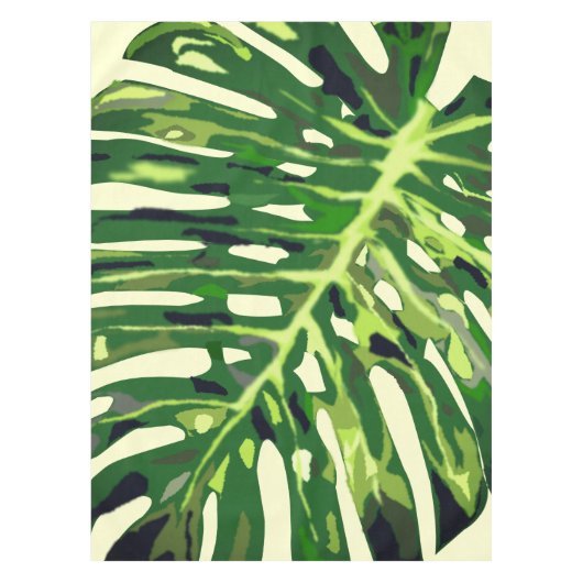 Tropisch Monstera Leaf Tafelkleed (Voorkant)