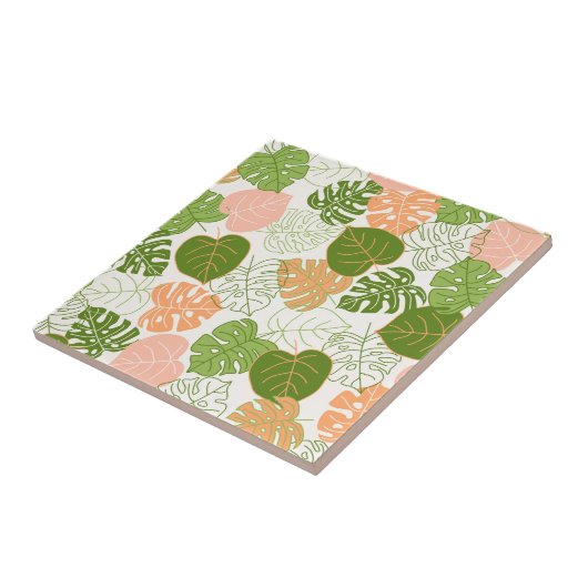 Tropisch Monstera Leaf Tegeltje (Zijkant)