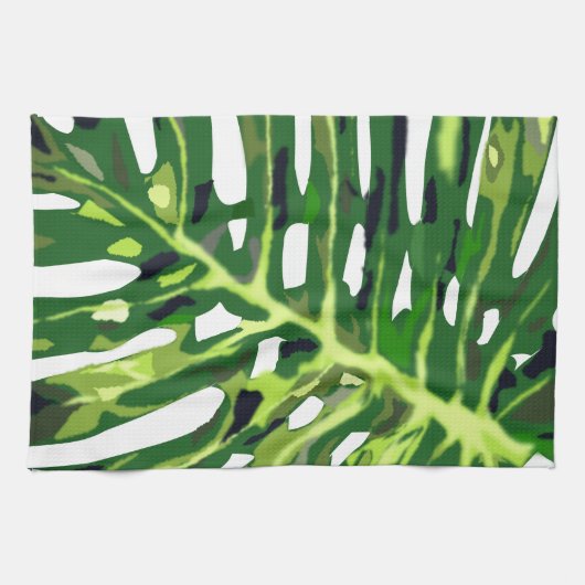 Tropisch Monstera Leaf - Theedoek (Horizontaal)