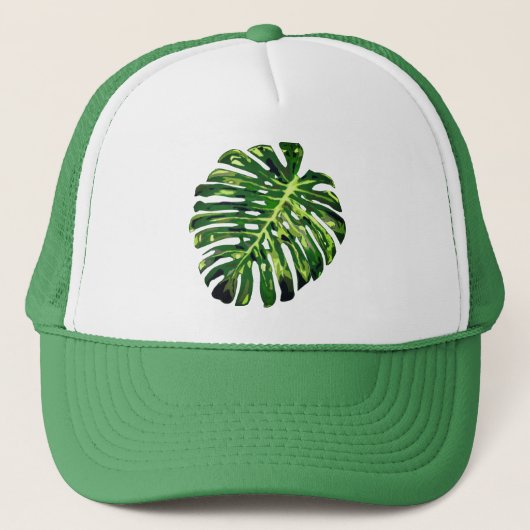 Tropisch Monstera Leaf Trucker Pet (Voorkant)