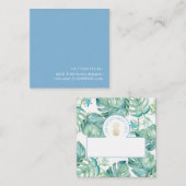 Tropisch Monstera Leaf Vierkante Visitekaartje (Voorkant / Achterkant)