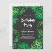 Tropisch Monstera Leaves Birthday Partij 2 Kaart (Voorkant)