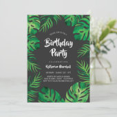 Tropisch Monstera Leaves Birthday Partij 2 Kaart (Staand voorkant)