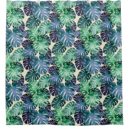 Tropisch Monstera Leaves Shower Curtain Douchegordijn (Voorkant)