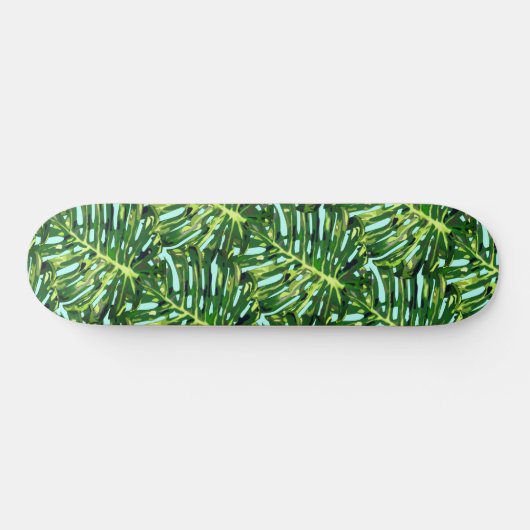 Tropisch Monstera Leaves Skateboard - Exotisch (Horizontaal)