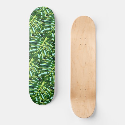 Tropisch Monstera Leaves Skateboard - Exotisch (Voorkant)