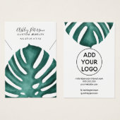 tropisch monstera logo juwelen ketting visitekaartje (Voorkant /achterkant)