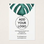 tropisch monstera logo juwelen ketting visitekaartje (Achterkant)