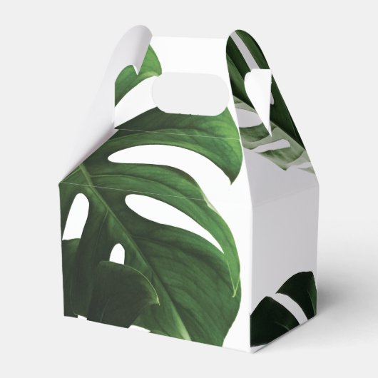 Tropisch Monstera Marble Wedding Bedankdoosjes (Achterkant)