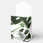Tropisch Monstera Marble Wedding Bedankdoosjes (Geopend)