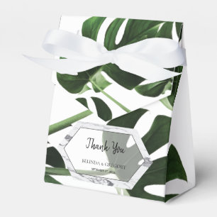 Tropisch Monstera Marble Wedding Bedankdoosjes