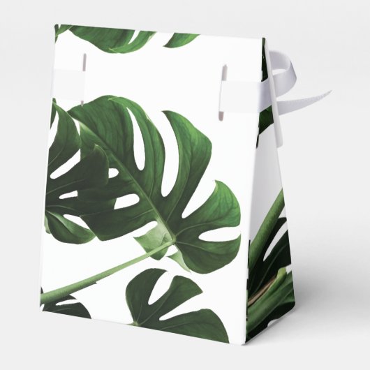 Tropisch Monstera Marble Wedding Bedankdoosjes (Achterkant)