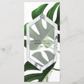 Tropisch Monstera Marble Wedding Menu (Achterkant)
