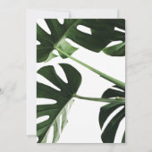 Tropisch Monstera Marble Wedding Save The Date (Achterkant)