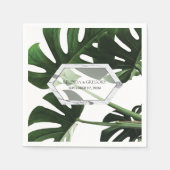 Tropisch Monstera Marble Wedding Servet (Voorkant)