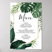 Tropisch Monstera Menu of Bar Menu Bord Poster (Voorkant)