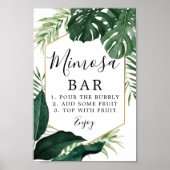 Tropisch Monstera Mimosa Bar Bord Poster (Voorkant)