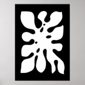 Tropisch Monstera Oerwoud Leaf Black en White Poster (Voorkant)