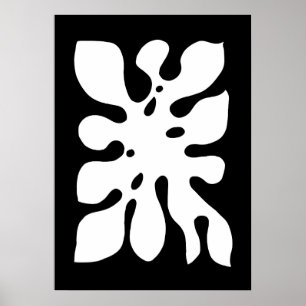 Tropisch Monstera Oerwoud Leaf Black en White Poster