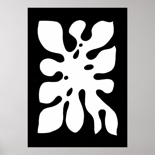 Tropisch Monstera Oerwoud Leaf Black en White Poster (Voorkant)