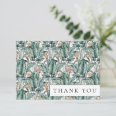Tropisch Monstera Palm Leaf Hartelijk dank Bedankkaart (Staand voorkant)