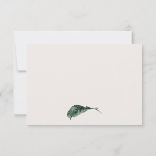 Tropisch Monstera Palm Leaf Hartelijk dank Bedankkaart (Achterkant)