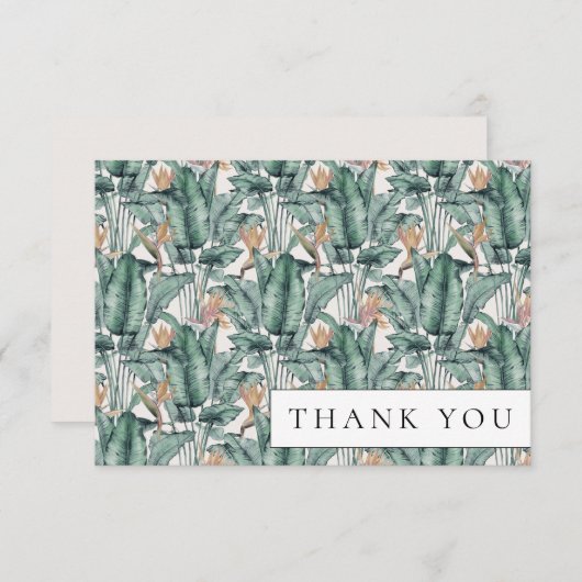 Tropisch Monstera Palm Leaf Hartelijk dank Bedankkaart (Voorkant / Achterkant)