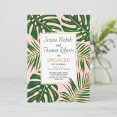 Tropisch monstera palm verlaat verlofpartij kaart (Staand voorkant)