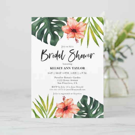 Tropisch Monstera Palm Vrijgezellenfeest Kaart (Staand voorkant)