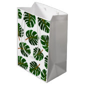 Tropisch Monstera palmbruid dank & gunst Medium Cadeauzakje (Achterkant Gekanteld)