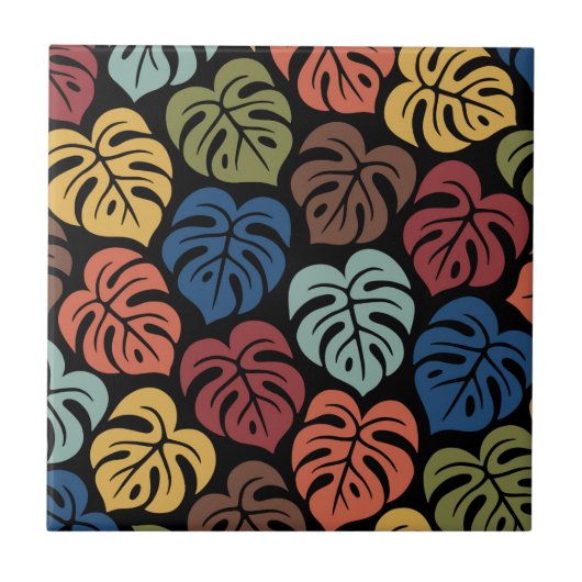 Tropisch Monstera-patroon Tegeltje (Voorkant)
