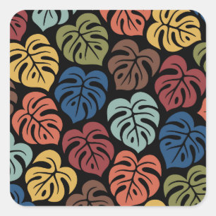 Tropisch Monstera-patroon Vierkante Sticker