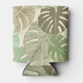 Tropisch Monstera Retro Hand-getrokken Patroon Blikjeskoeler (Voorkant)