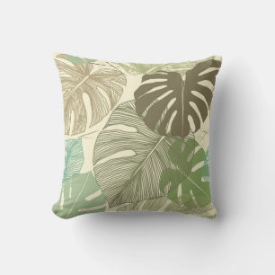 Tropisch Monstera Retro Hand-getrokken Patroon Kussen