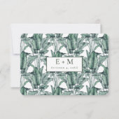 Tropisch Monstera slaat de datum op Save The Date (Achterkant)