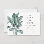 Tropisch Monstera slaat de datum op Save The Date (Voorkant)