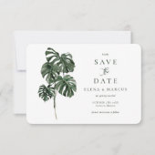 Tropisch Monstera slaat de datum op Save The Date (Voorkant)