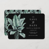 Tropisch Monstera slaat de datum op Save The Date (Voorkant / Achterkant)