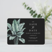 Tropisch Monstera slaat de datum op Save The Date (Staand voorkant)